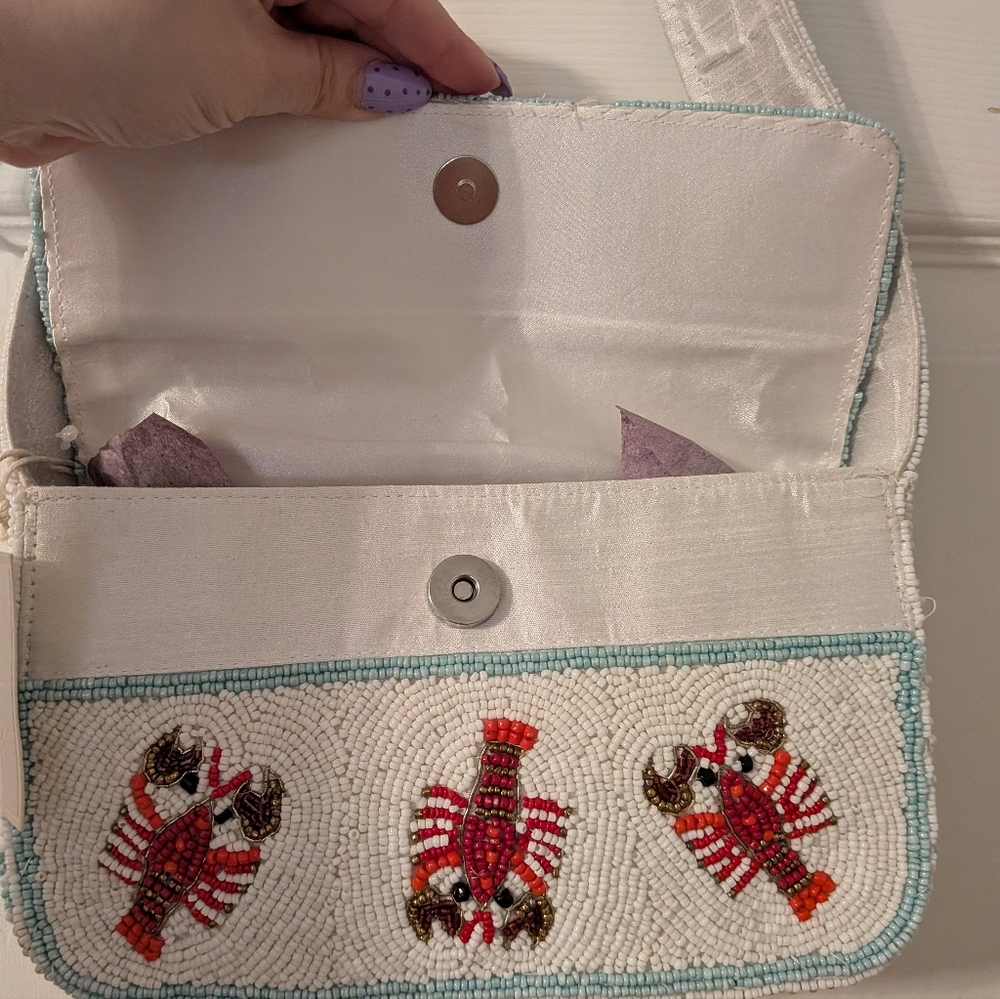 Viral NWT Sol Mer Lobster Beaded Bag - Picture 3 of 9